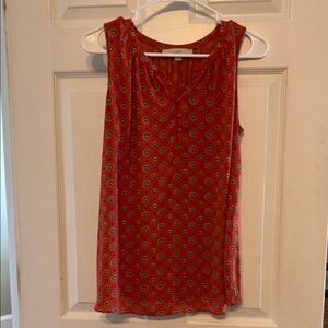 LOFT Red Patterned Sleeveless Top